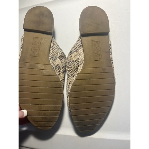 Kenneth Cole Reaction Ruthie 2 Slip On Mules Flats Snake Print Sz 7 - Picture 14 of 16